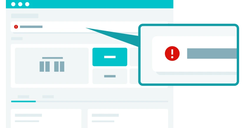 勤怠管理画面でアラートが出ている様子。